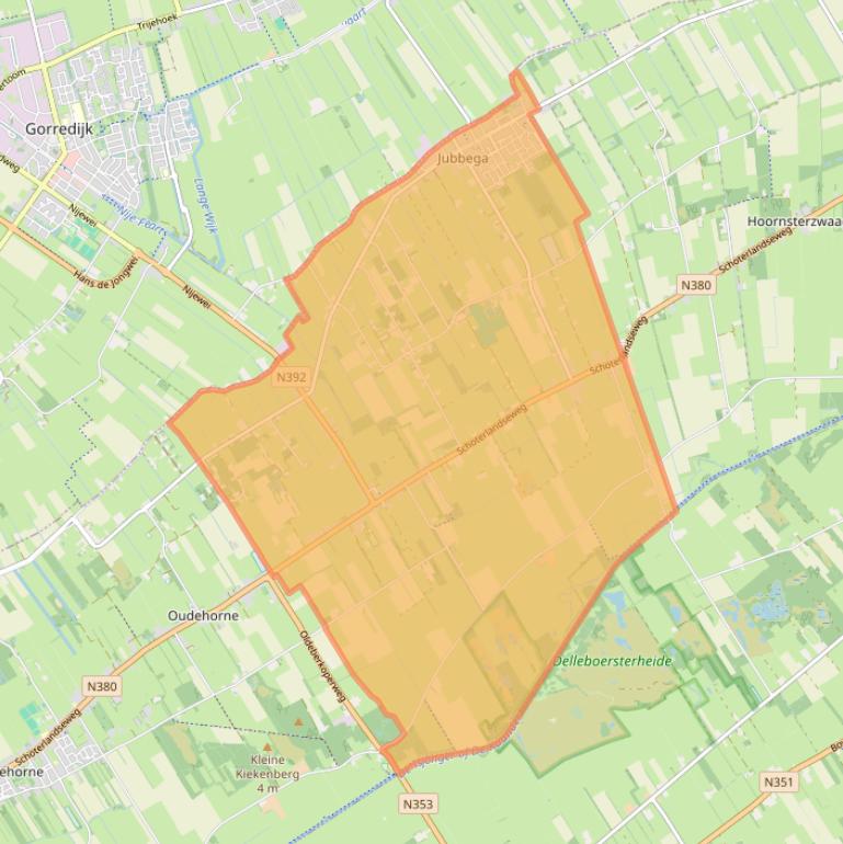 Kaart van postcodegebied 8411.