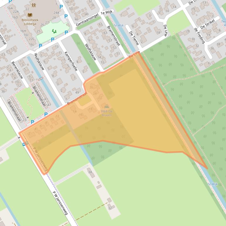 Kaart van postcodegebied 8411RA.