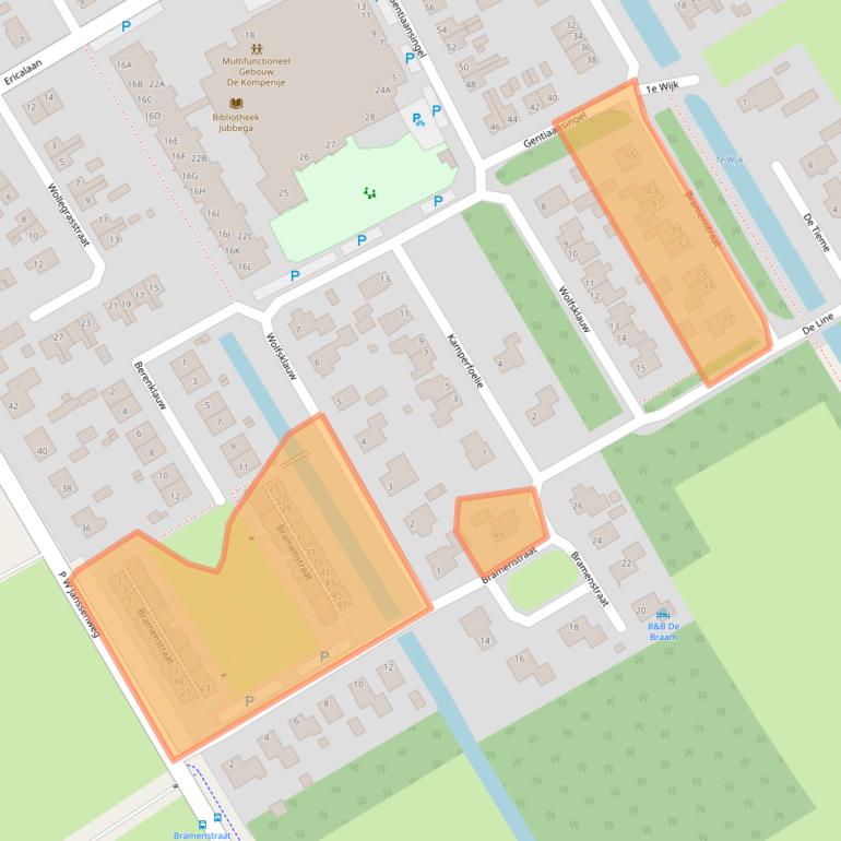 Kaart van postcodegebied 8411RB.