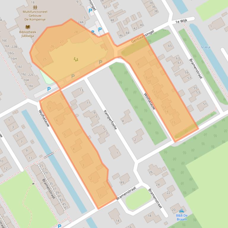 Kaart van postcodegebied 8411RC.