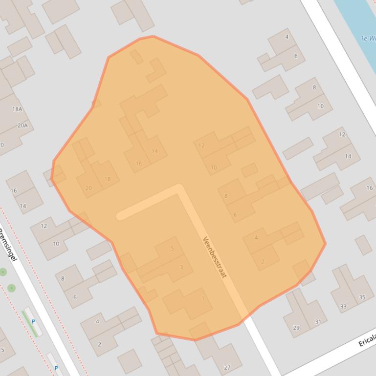 Kaart van postcodegebied 8411VW.