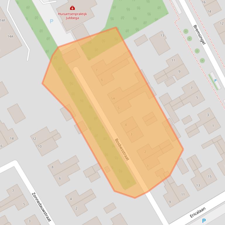 Kaart van postcodegebied 8411VZ.