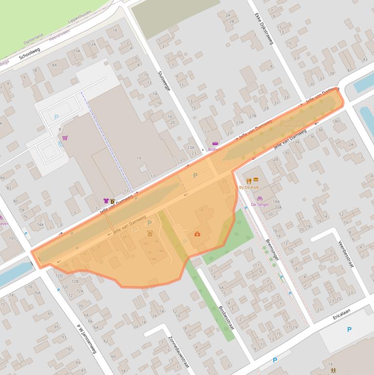 Kaart van postcodegebied 8411XD.