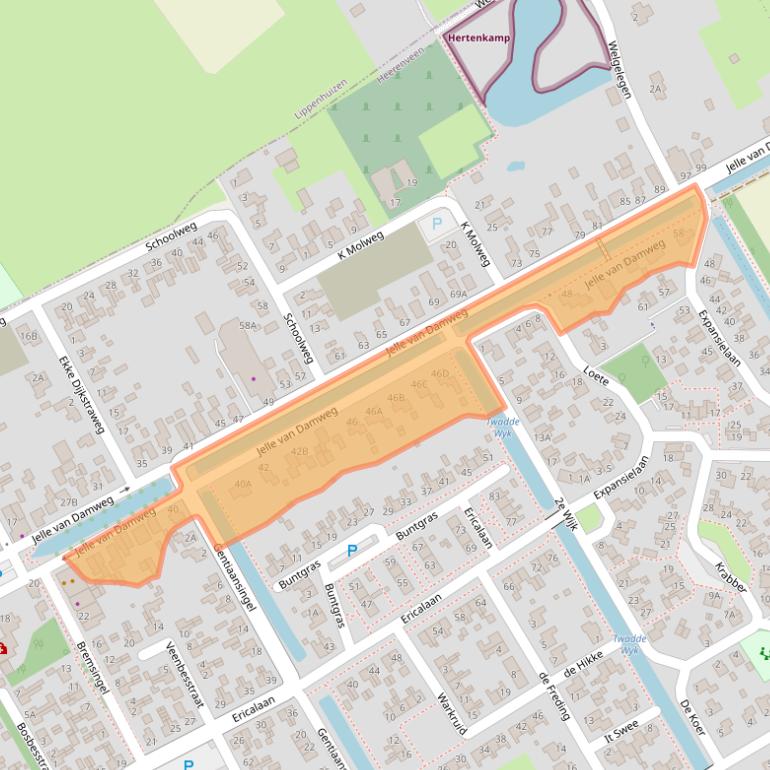 Kaart van postcodegebied 8411XE.