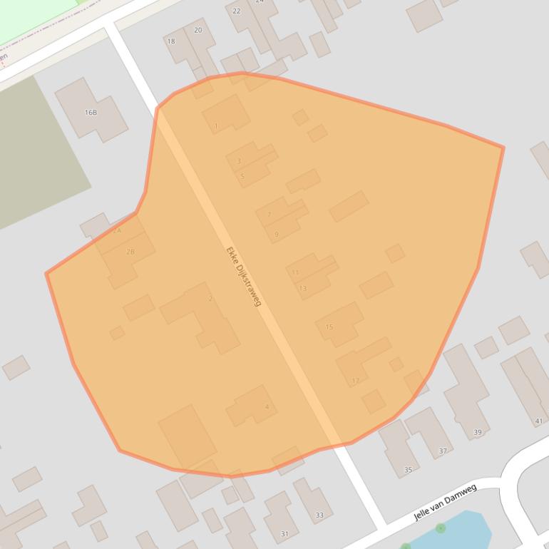 Kaart van postcodegebied 8411XG.