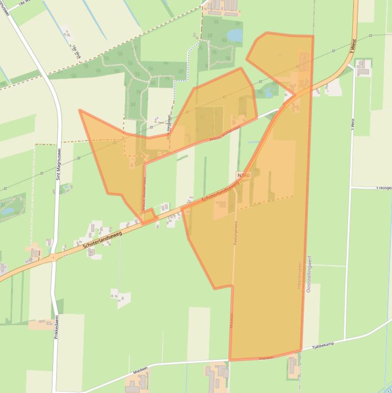 Kaart van postcodegebied 8412SN.