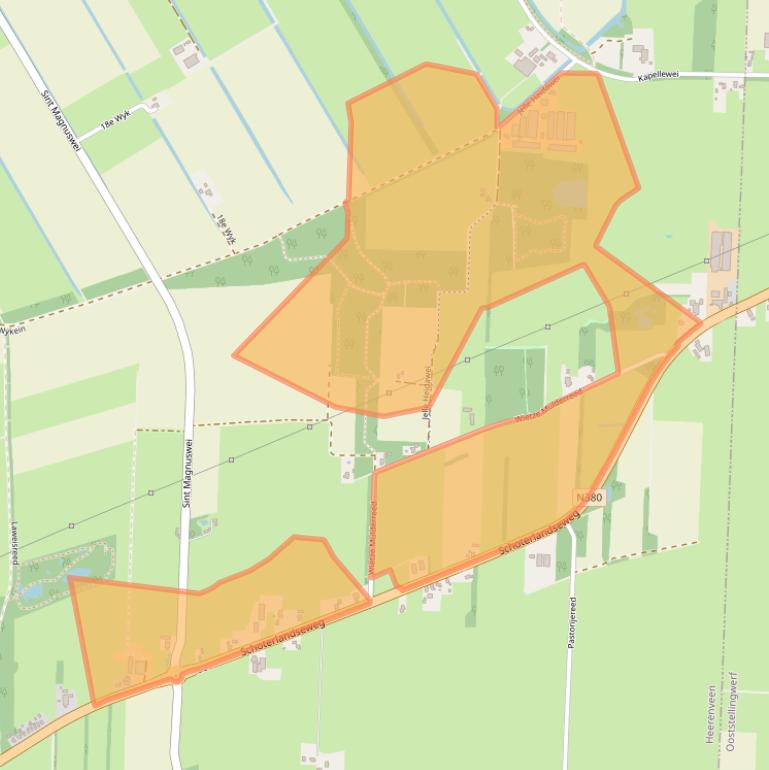Kaart van postcodegebied 8412SP.