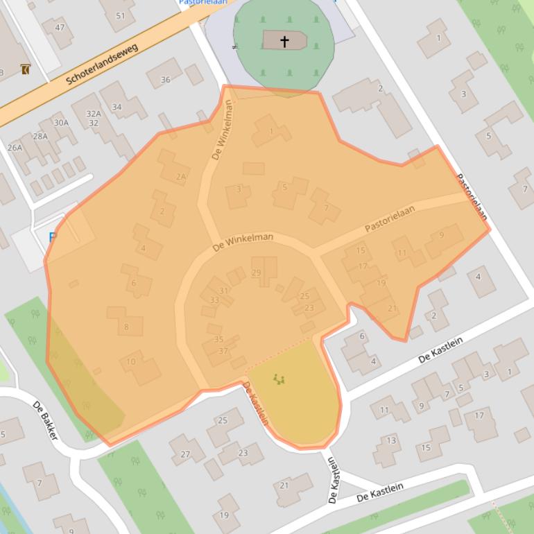 Kaart van postcodegebied 8414KC.