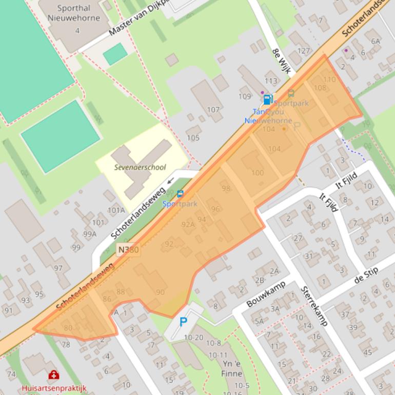 Kaart van postcodegebied 8414LZ.