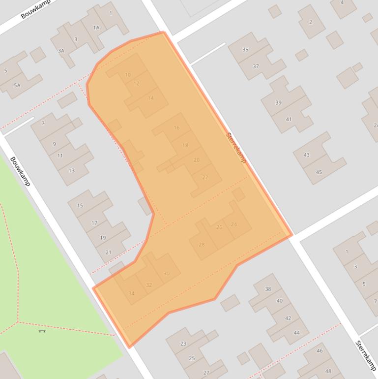 Kaart van postcodegebied 8414MJ.