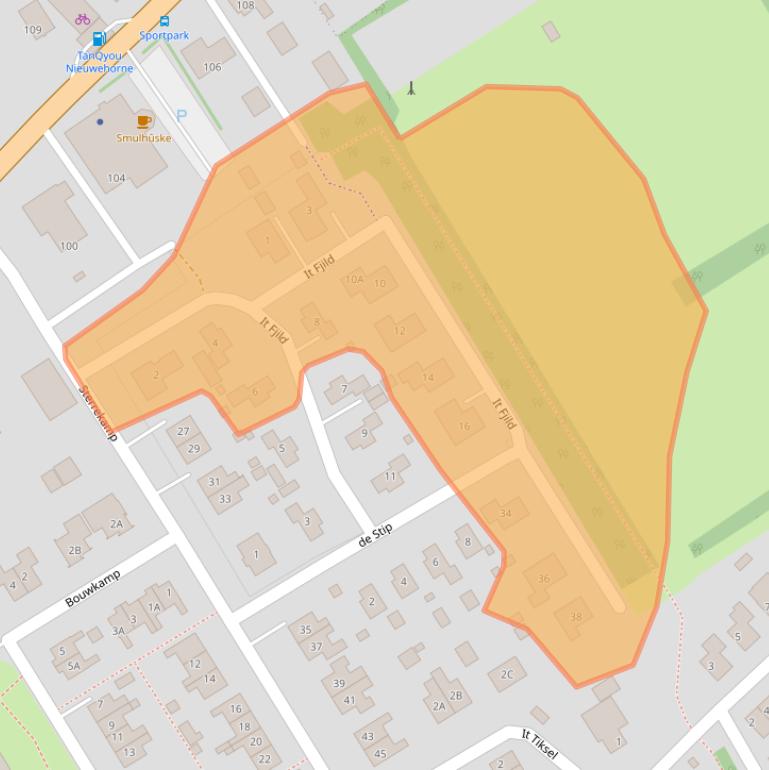 Kaart van postcodegebied 8414MW.
