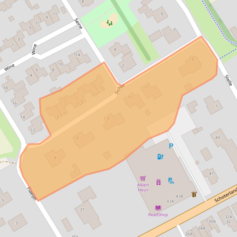 Kaart van postcodegebied 8414PB.