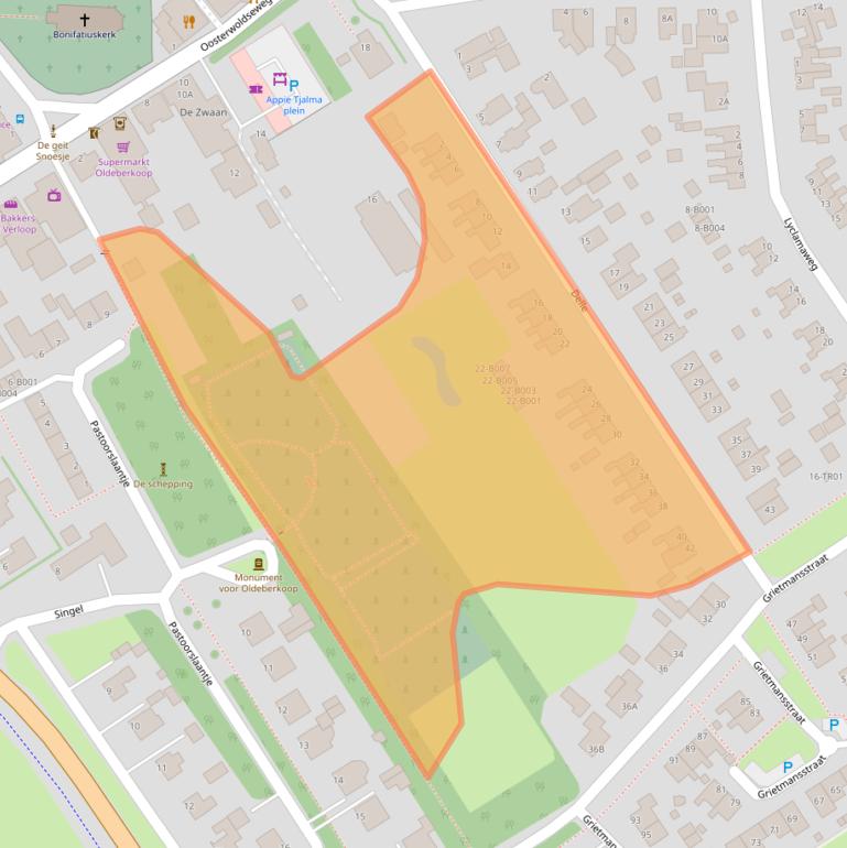 Kaart van postcodegebied 8421RC.