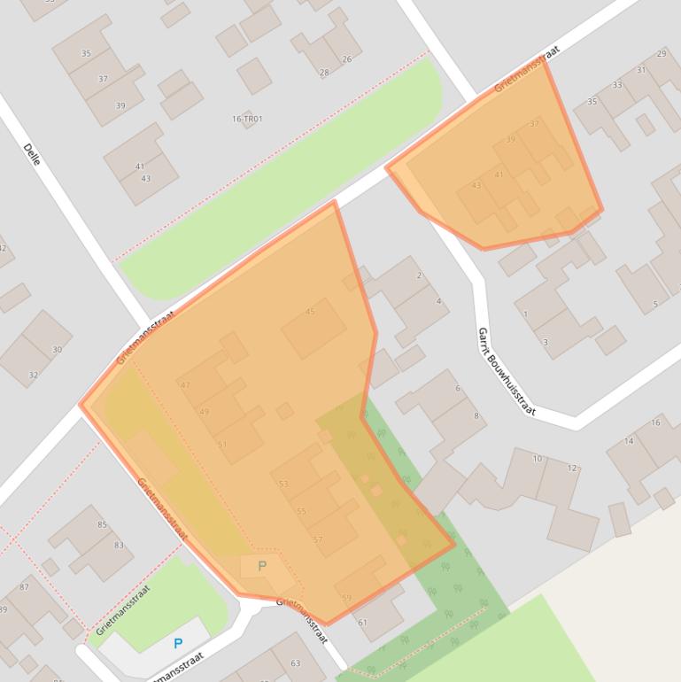 Kaart van postcodegebied 8421RH.