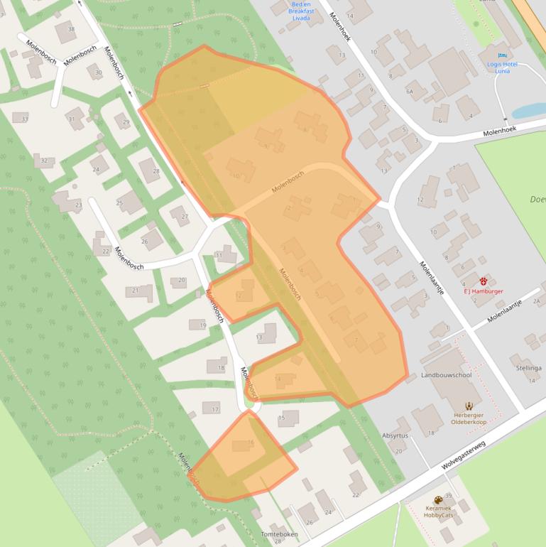 Kaart van postcodegebied 8421RS.
