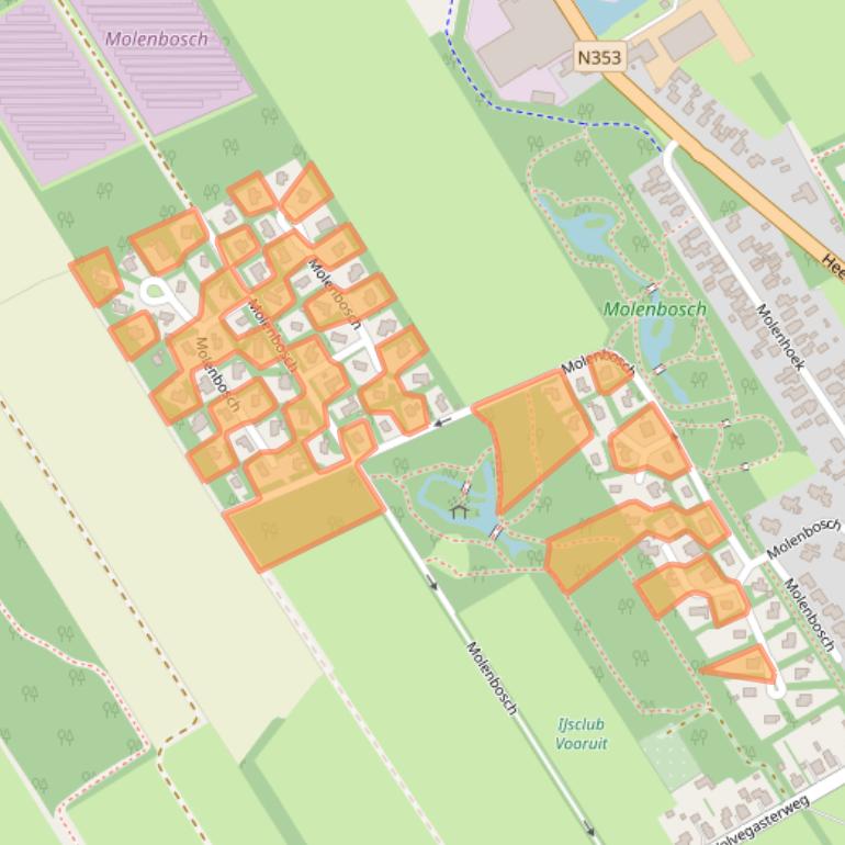 Kaart van postcodegebied 8421RW.