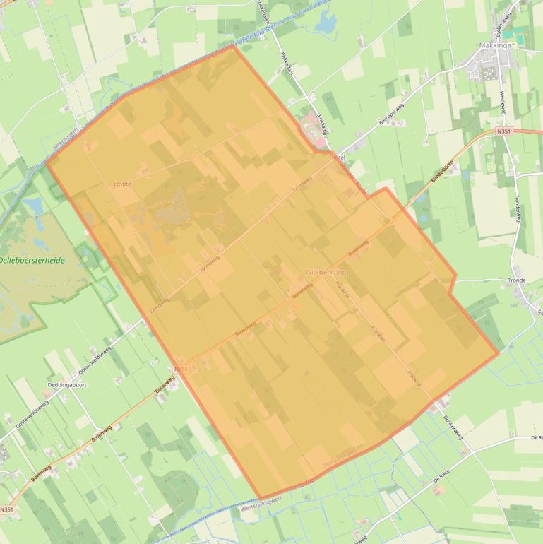 Kaartafbeelding, ingezoomd op postcodegebied 8422.
