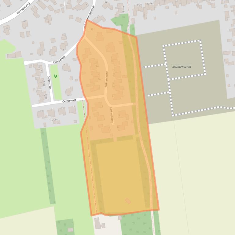 Kaart van postcodegebied 8423SB.