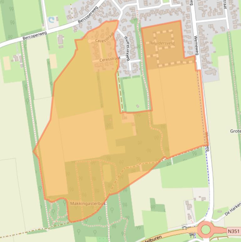 Kaart van postcodegebied 8423SC.