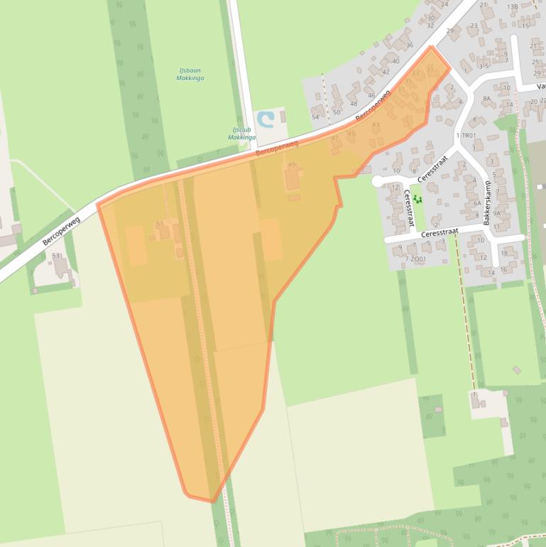 Kaart van postcodegebied 8423TP.