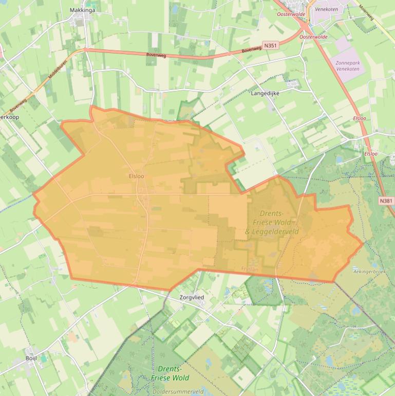 Kaart van postcodegebied 8424.