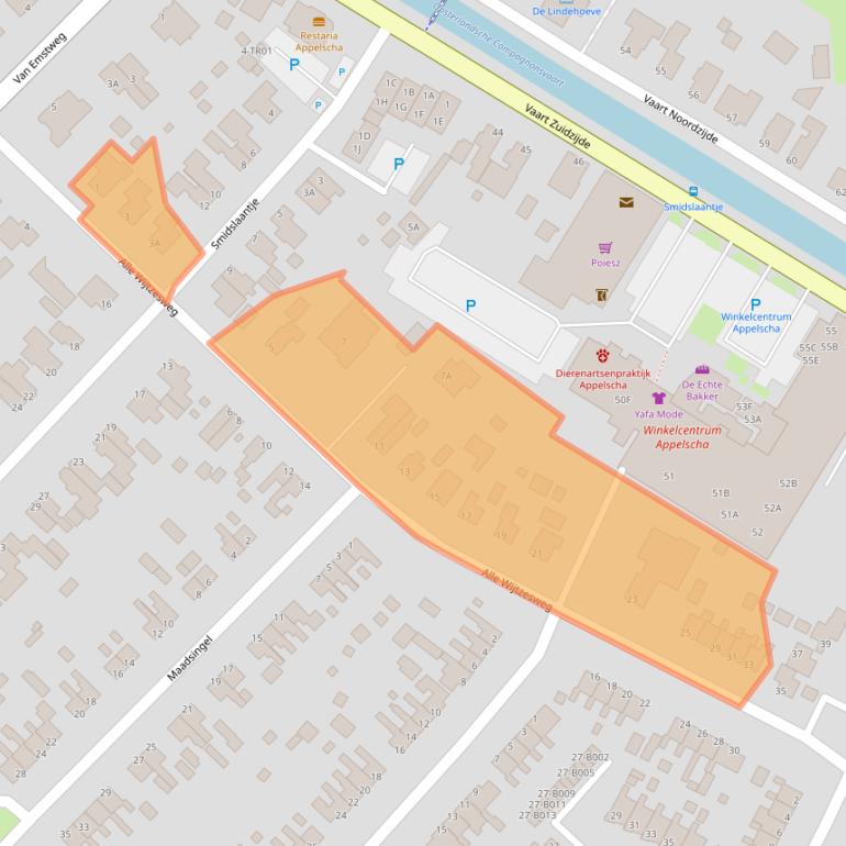 Kaart van postcodegebied 8426CS.