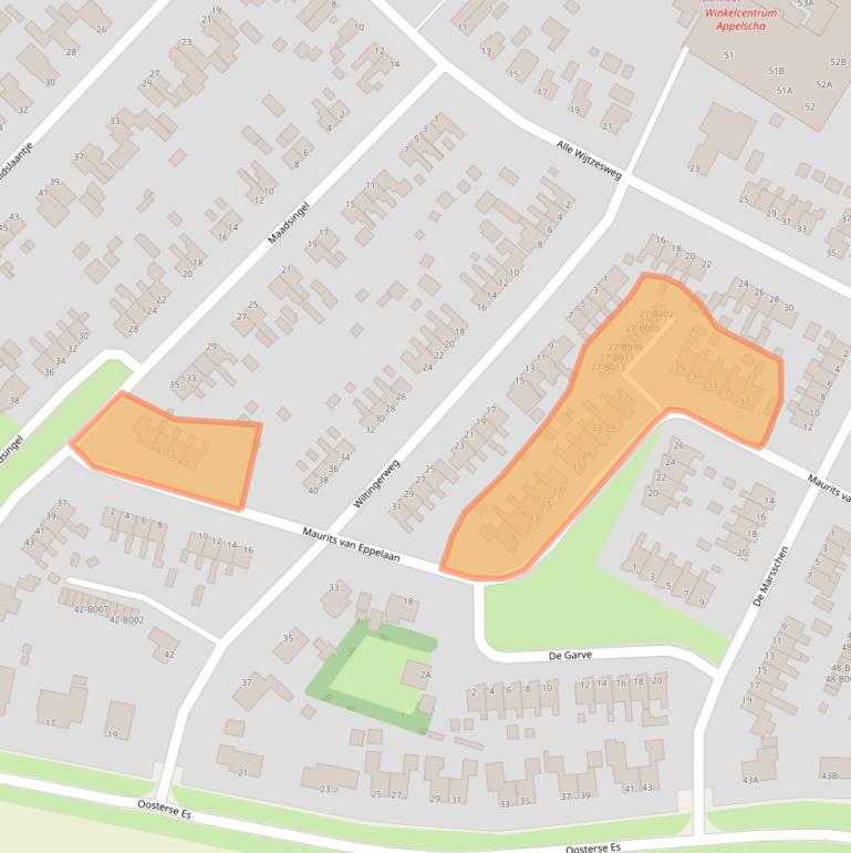 Kaart van postcodegebied 8426DP.