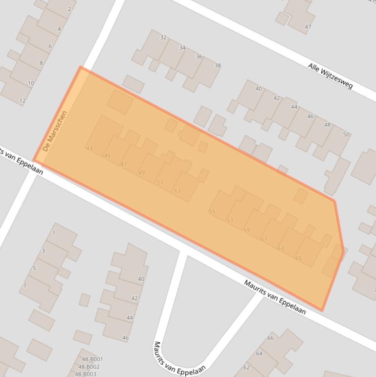 Kaart van postcodegebied 8426DR.