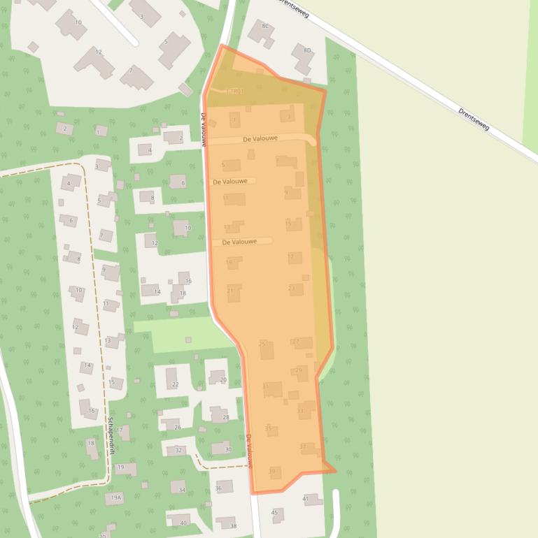 Kaart van postcodegebied 8426EW.