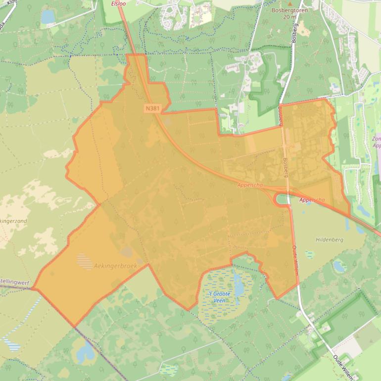 Kaart van postcodegebied 8426GK.