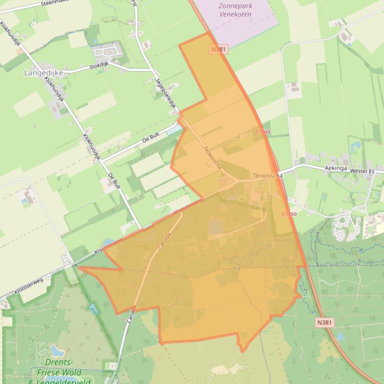 Kaart van postcodegebied 8426SJ.