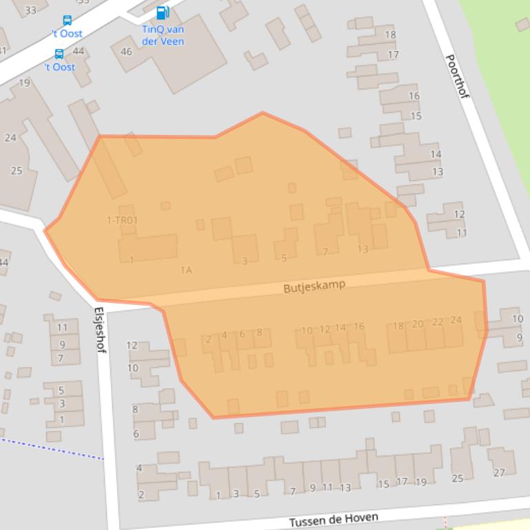 Kaart van postcodegebied 8431KZ.