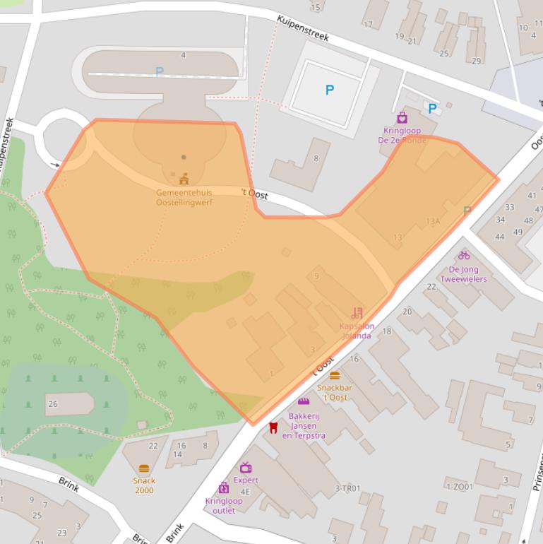 Kaart van postcodegebied 8431LE.