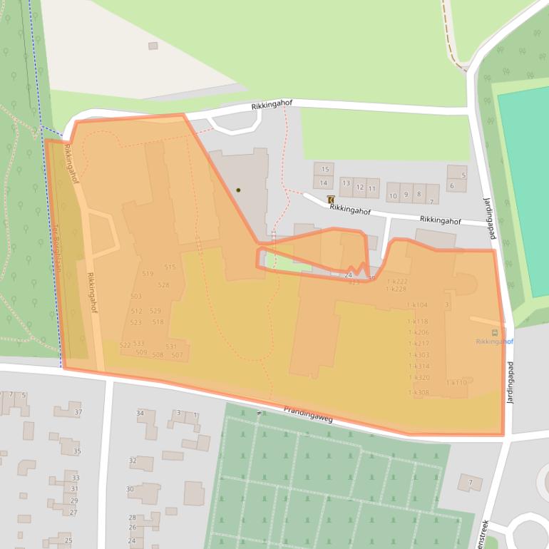 Kaart van postcodegebied 8431MB.