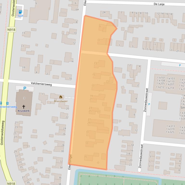 Kaart van postcodegebied 8433JJ.