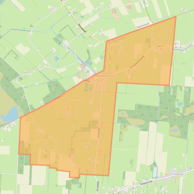 Kaart van postcodegebied 8434.