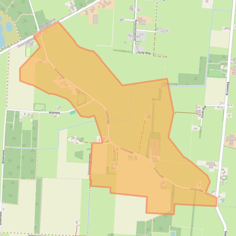 Kaart van postcodegebied 8434ND.