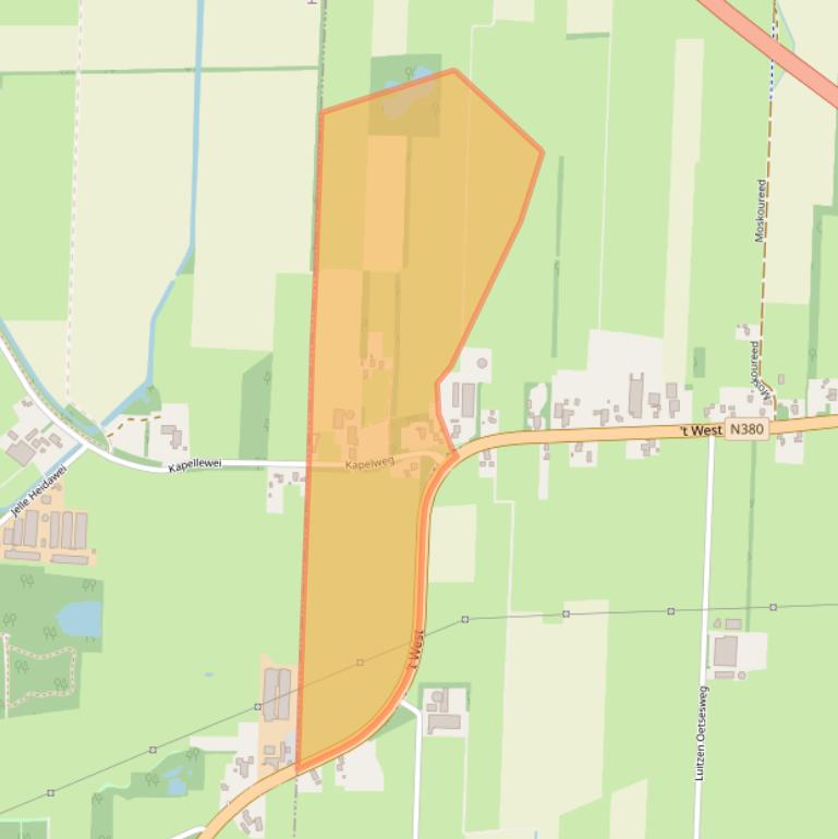 Kaart van postcodegebied 8435TJ.