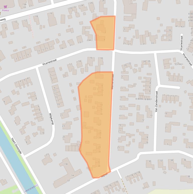 Kaart van postcodegebied 8435XB.