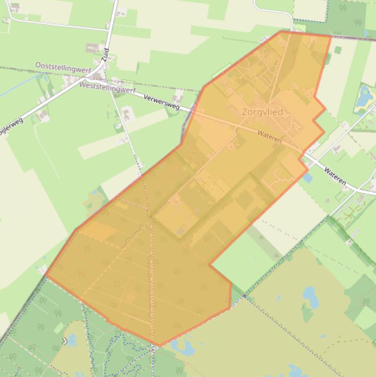 Kaart van postcodegebied 8437.