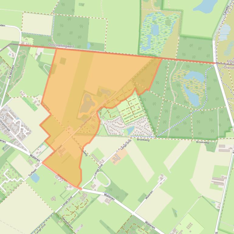 Kaart van postcodegebied 8438SC.