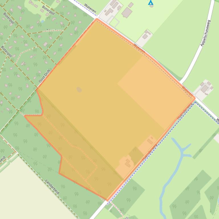 Kaart van postcodegebied 8438SH.