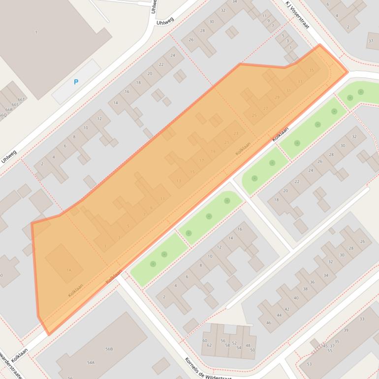 Kaart van postcodegebied 8441AJ.