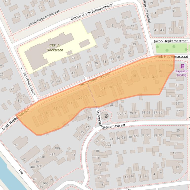 Kaart van postcodegebied 8441CC.