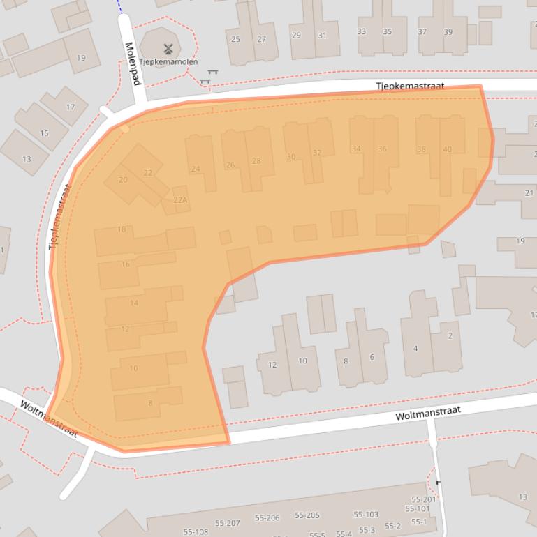 Kaart van postcodegebied 8441CE.