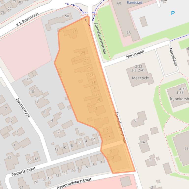 Kaart van postcodegebied 8441CR.