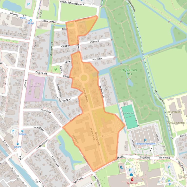 Kaart van postcodegebied 8441NC.