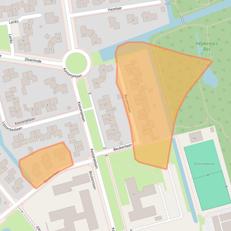 Kaart van postcodegebied 8441ND.