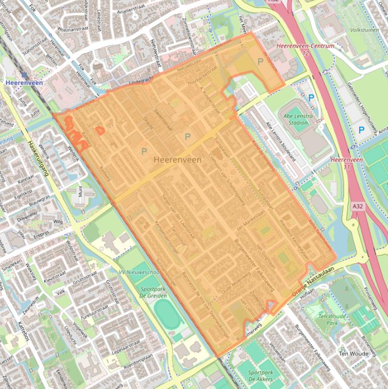 Kaart van postcodegebied 8442.
