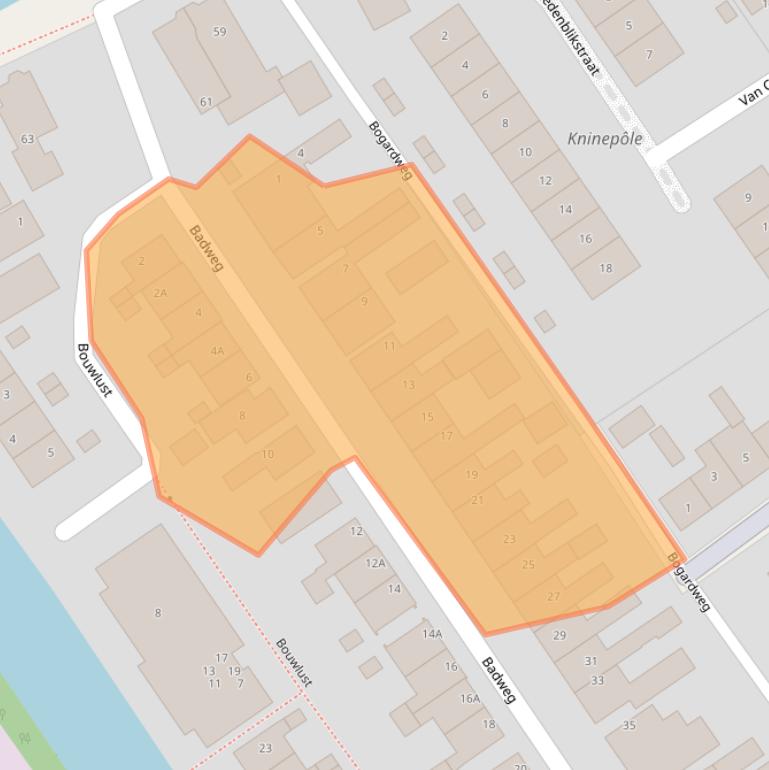 Kaart van postcodegebied 8442AD.